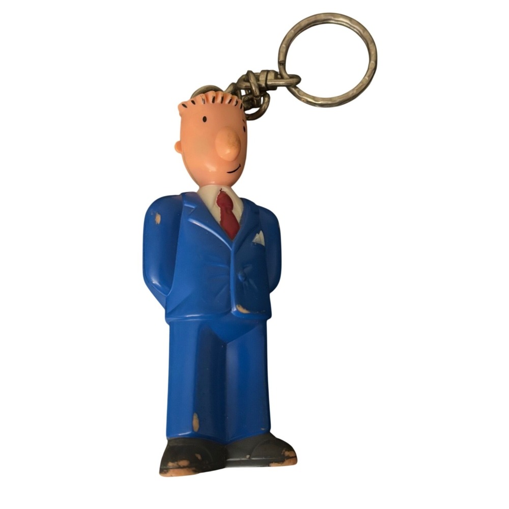 Vintage 90s | Doug Funnie Nickelodeon Keychain | Blue Suit Flowers | Bag Charm